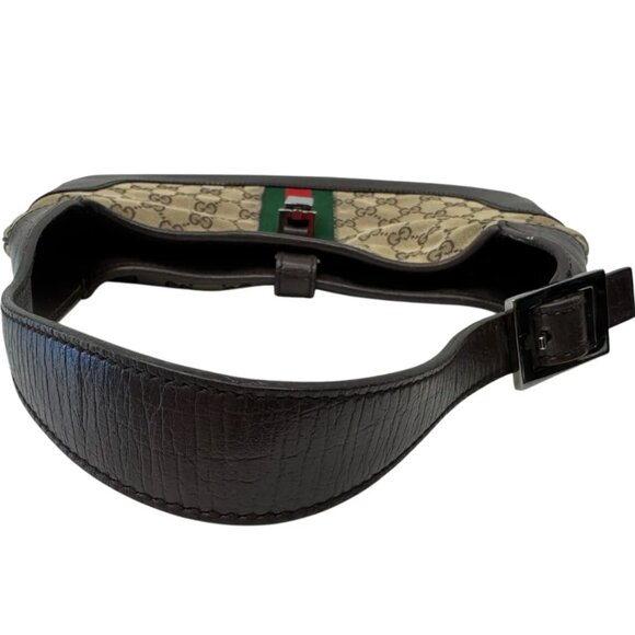 Gucci Monogram Jackie-O Dark Brown Hobo Shoulder Bag - Picture 9 of 10